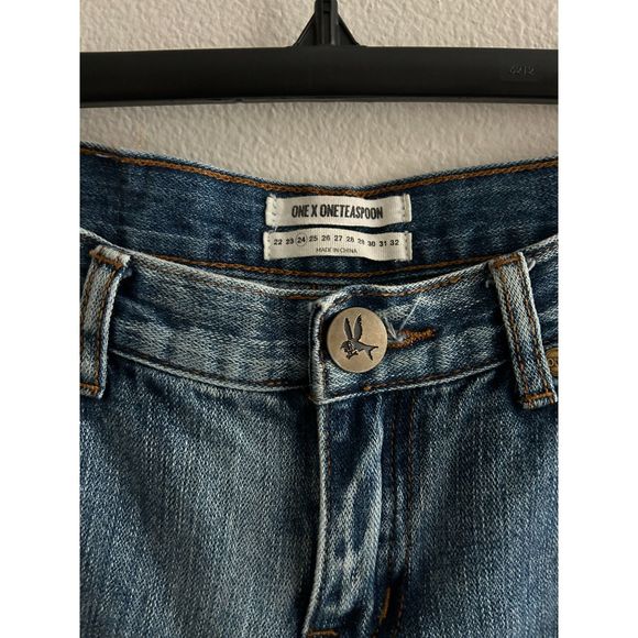 One Teaspoon Awesome Baggies Low Waist Medium Rise Relaxed Fit Rolled Cuff 24 - Picture 4 of 7